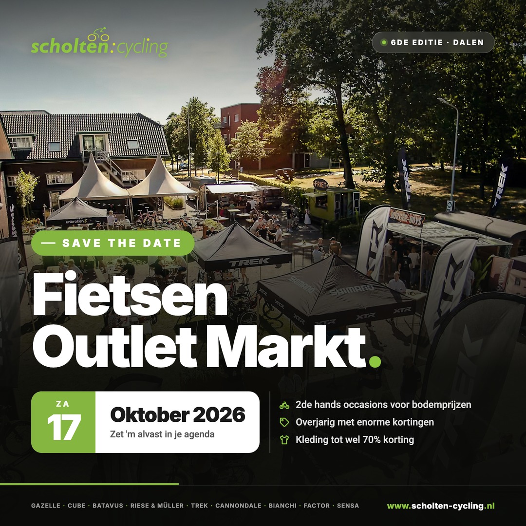 Save the date: Fietsen Outlet Markt 17 oktober 2026